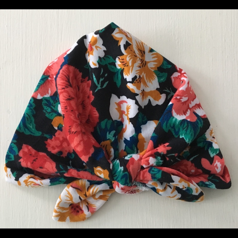 Super Soft Baby Tied Scarf Hat - Floral